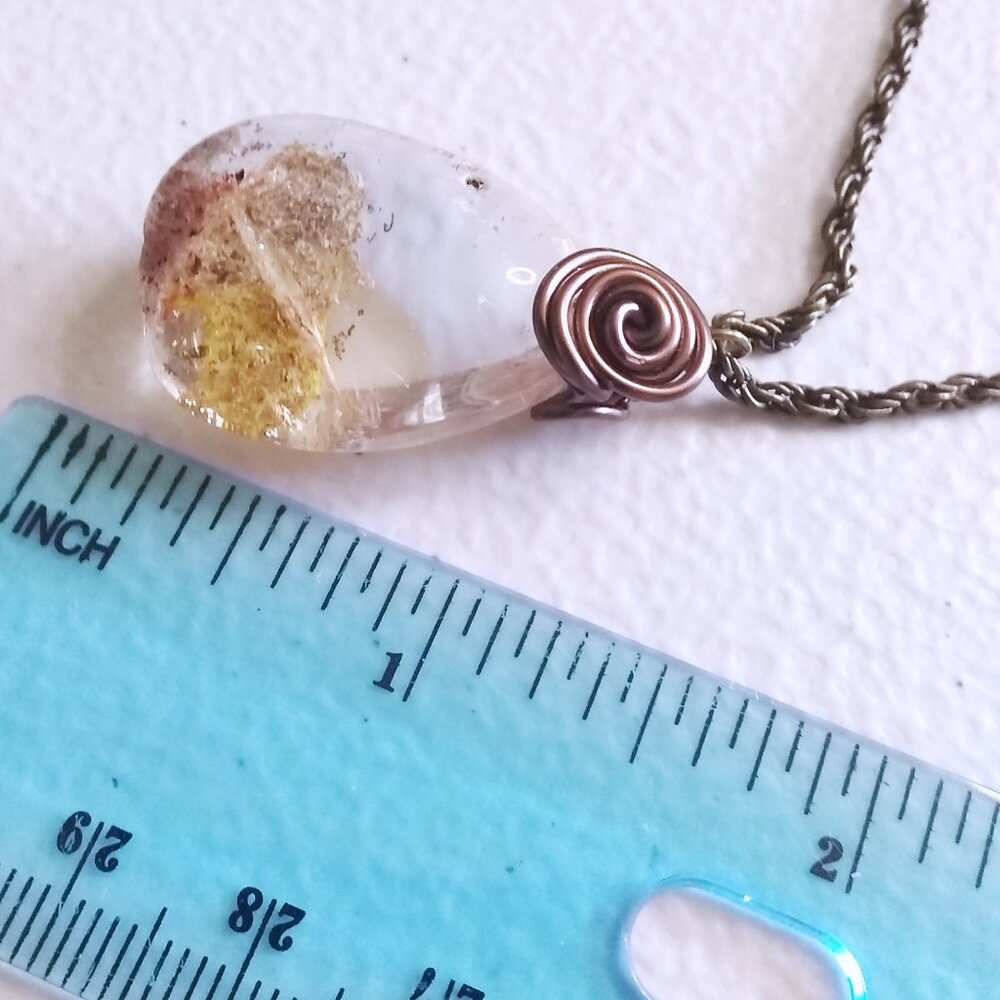 Heavy Clear Quartz Drop Pendant w. Natural Rock Inclusions +++ 23" Rope Chain - Picture 10 of 11
